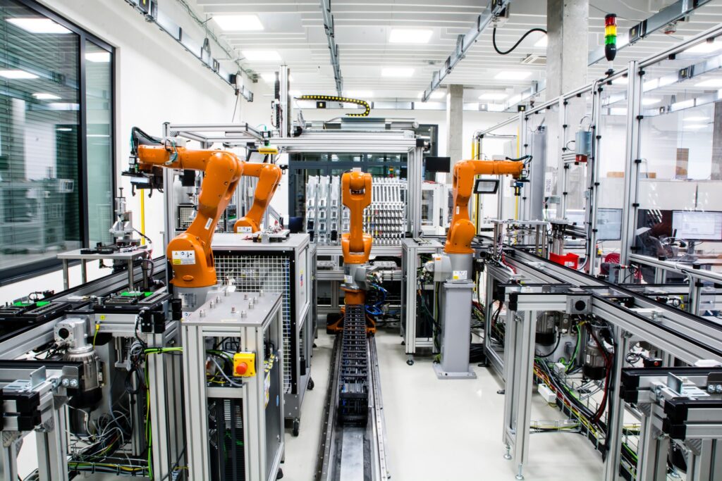 Overview of robotic production cells at Smart Factory