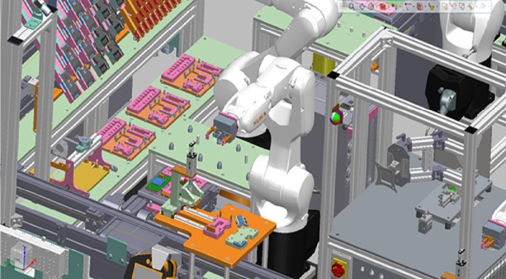 Virtual model of the Smart Factory robotic production line