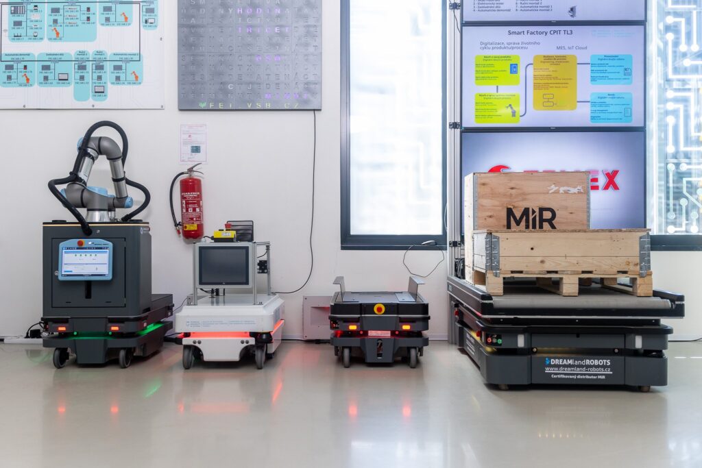 Autonomous mobile robots and a mobile manipulation platform at Smart Factory