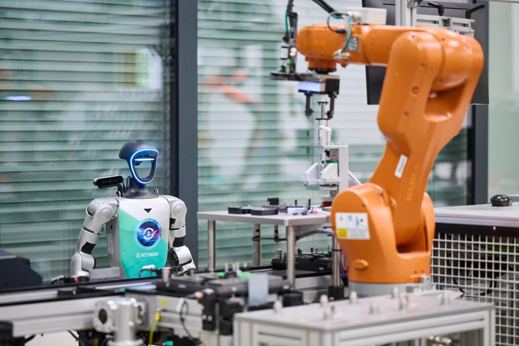 Humanoid and industrial robotics research area at Smart Factory
